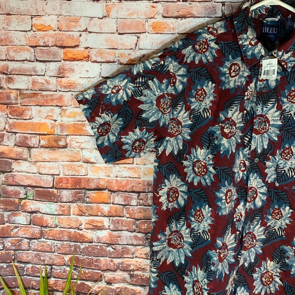 NWT BLEU by Arrow Hawaiian Shirt In Large🌺 - Picture 4 of 8